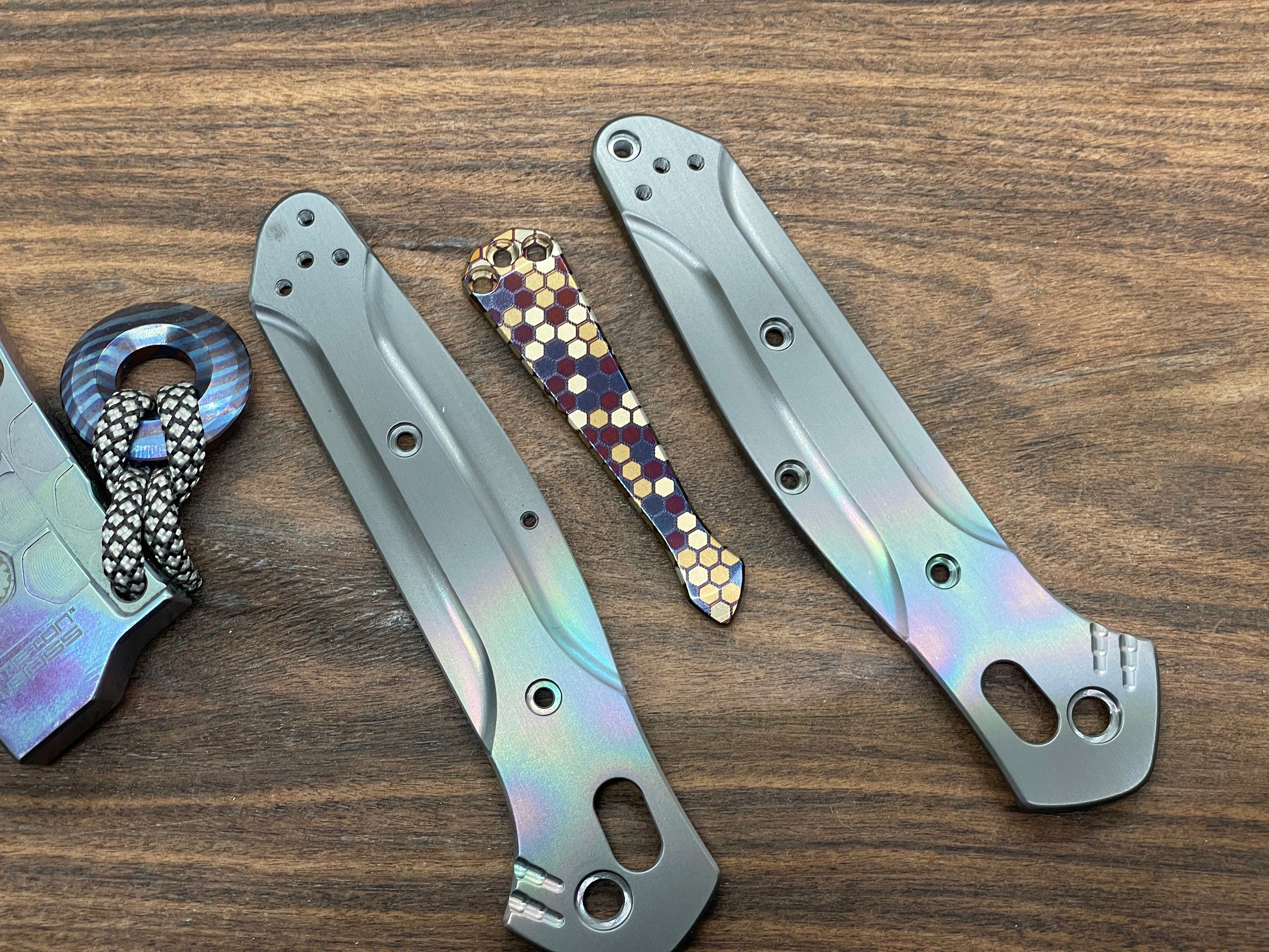 HONEYCOMB heat ano engraved SPIDY Titanium CLIP for most Benchmade models